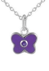 outstanding small silver February birthstone baby necklace